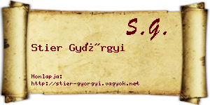 Stier Györgyi névjegykártya